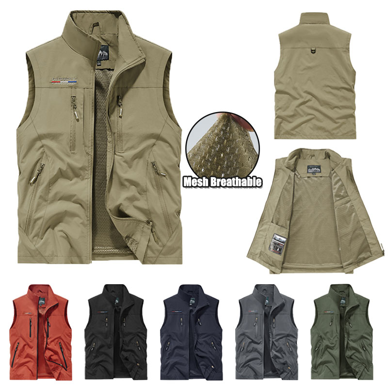 Photography Jacket - Herren-Fotografie-Weste, Outdoor-Bekleidung, Sommer, Reißverschluss, normale Passform,