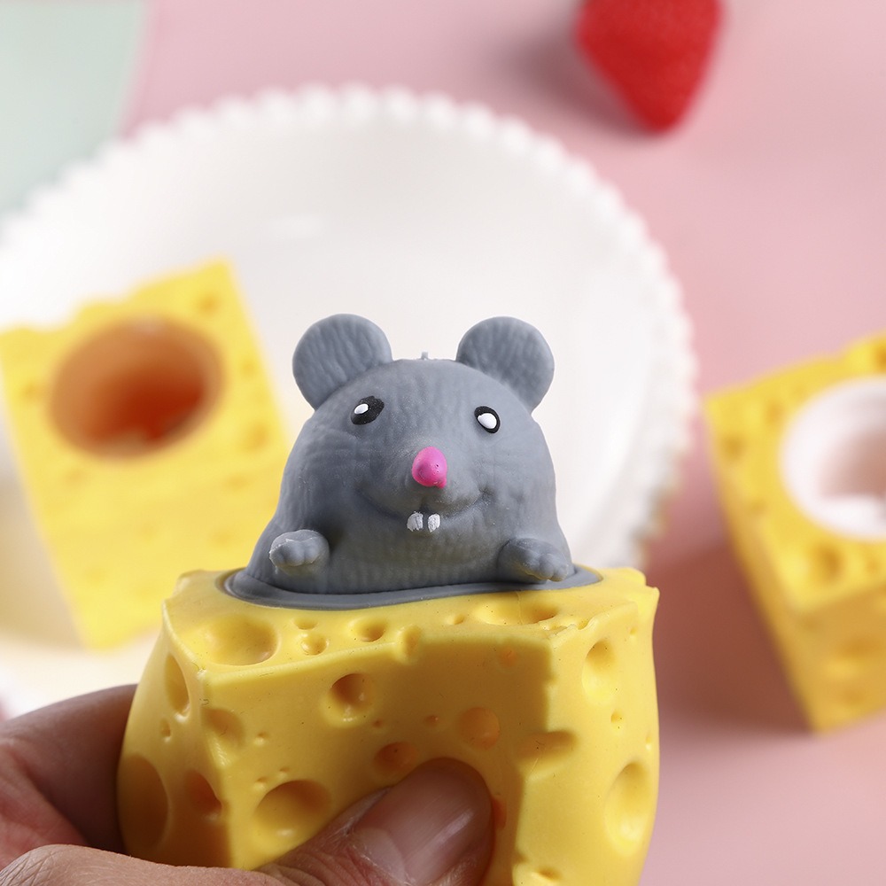Photography Jokes - Pop-Up Lustige Maus und Käseblock Quetsch-Anti-Stress-Spielzeug