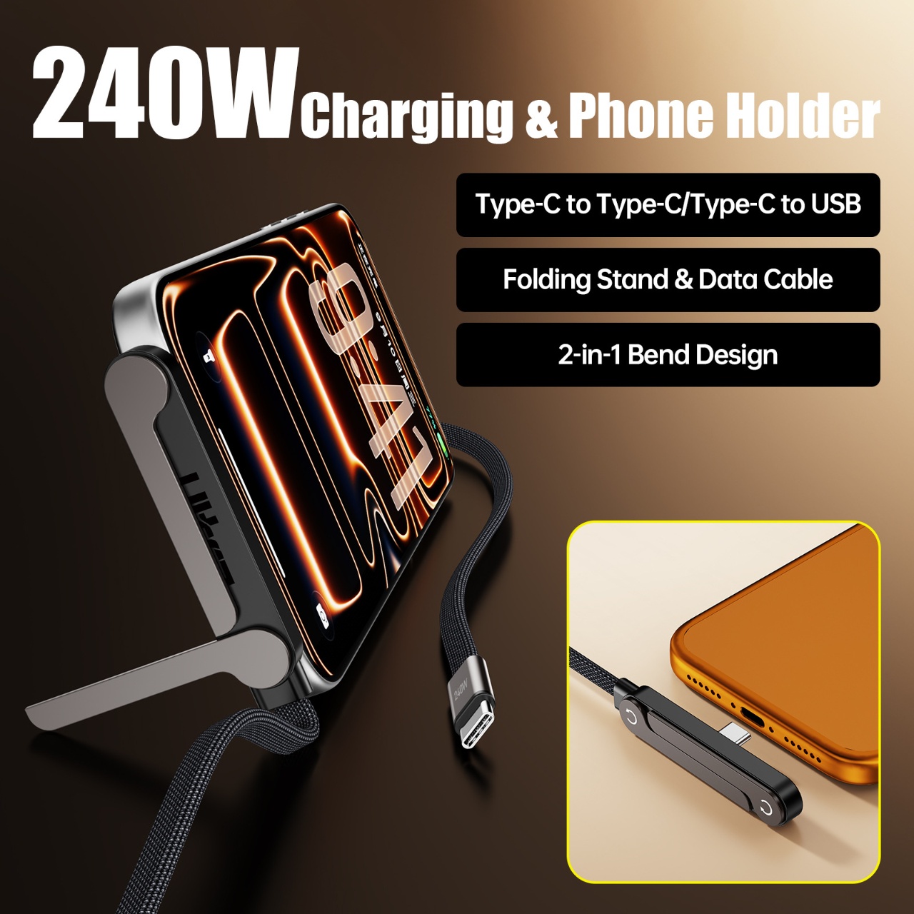 240W PD-Schnellladekabel Typ C – Tethering Cable Usb Bewertung und Preis